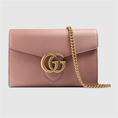 gucci petite marmont wallet chain|Gucci Marmont leather mini chain bag.